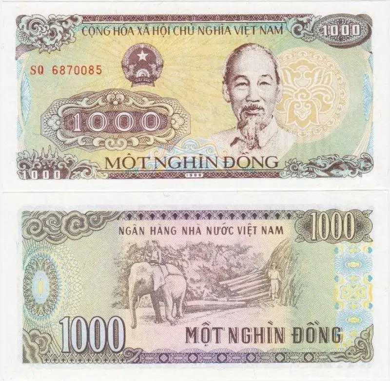 VİETNAM 1000 DONG 1988. HO CHİ MİNH PORTRELİ. ÇİL KONDİSYON.