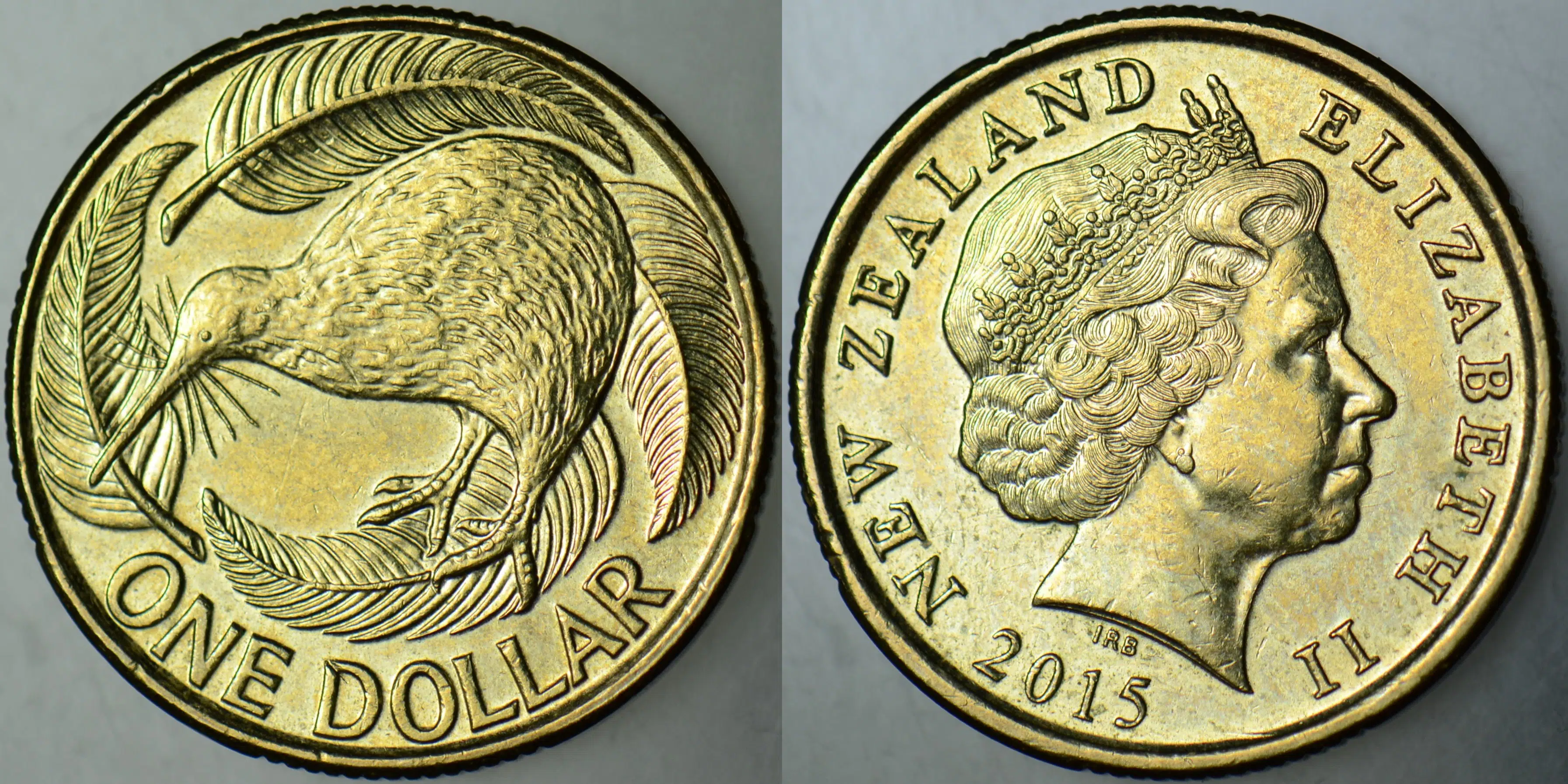 YENİ ZELANDA 1 DOLAR 2015 KİWİ TEMALI. KRALİÇE II. ELİZABETH.