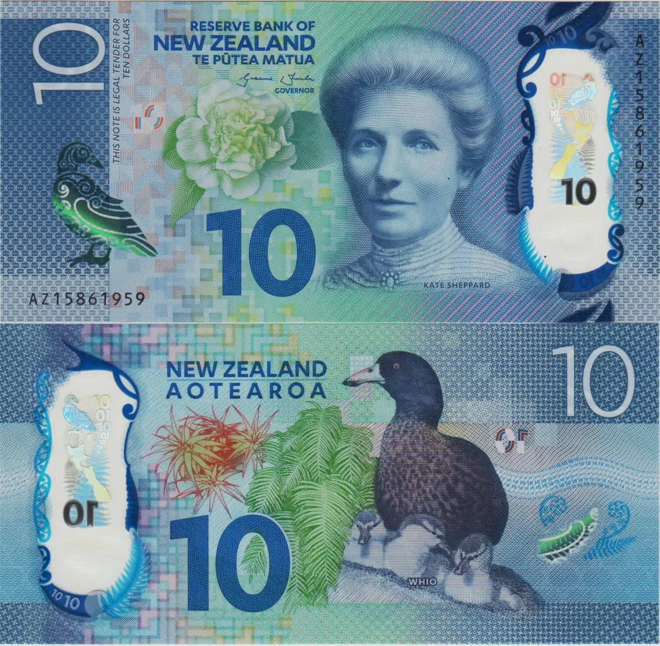 YENİ ZELANDA 10 DOLAR 2015 POLYMER ÇİL.