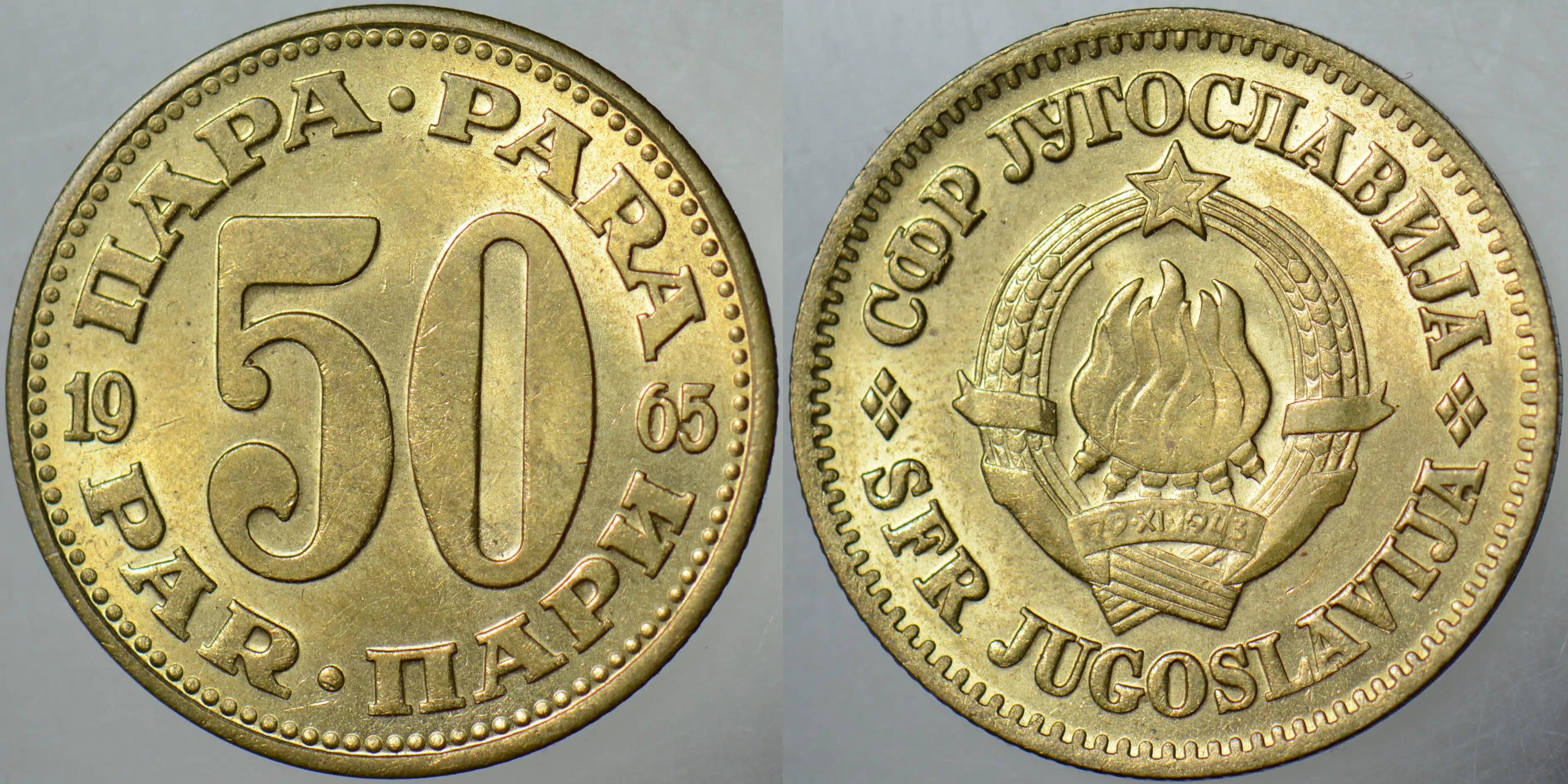 YUGOSLAVYA 50 PARİ 1965 TİTO DÖNEMİ. ÇİL(-)