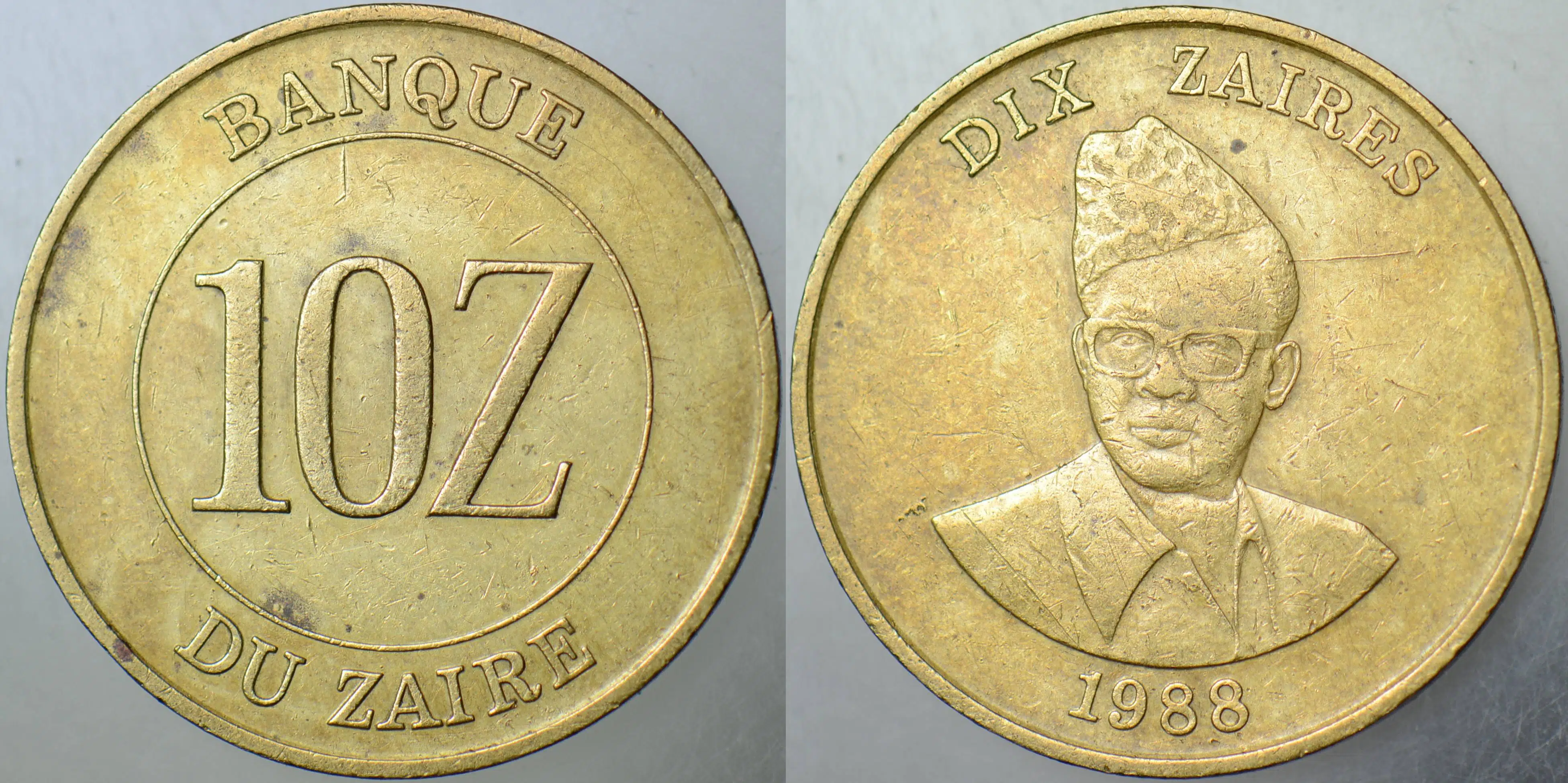 ZAİRE 10 ZAİRE 1988 (KONGO)