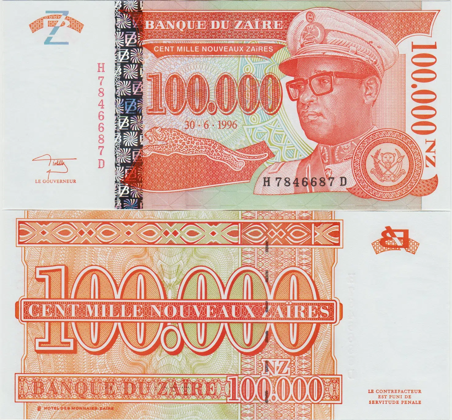 ZAİRE 500.000 ZAİRE 1996 ÇİL KONDİSYON.